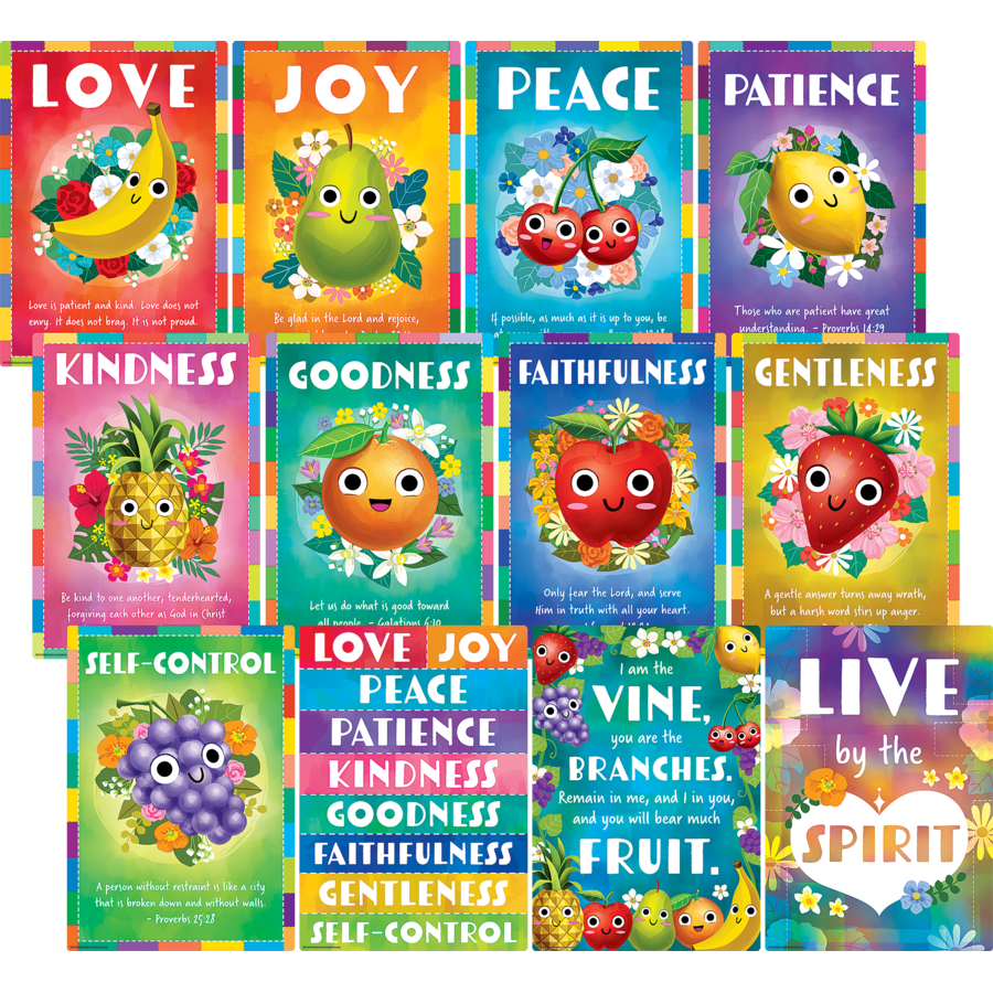 Fruit of the Spirit Small Poster Pack McGregor's Teacher Supplies