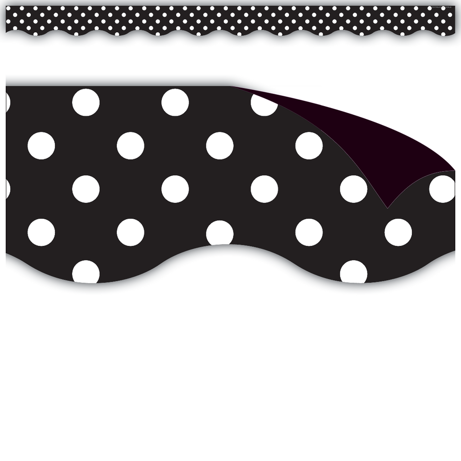 Black Polka Dots Scalloped Magnetic Border – McGregor's Teacher Supplies