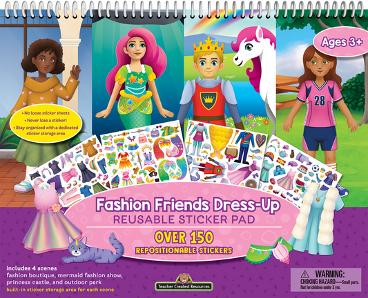 Fashion Friends Dress-Up Reusable Sticker Pad