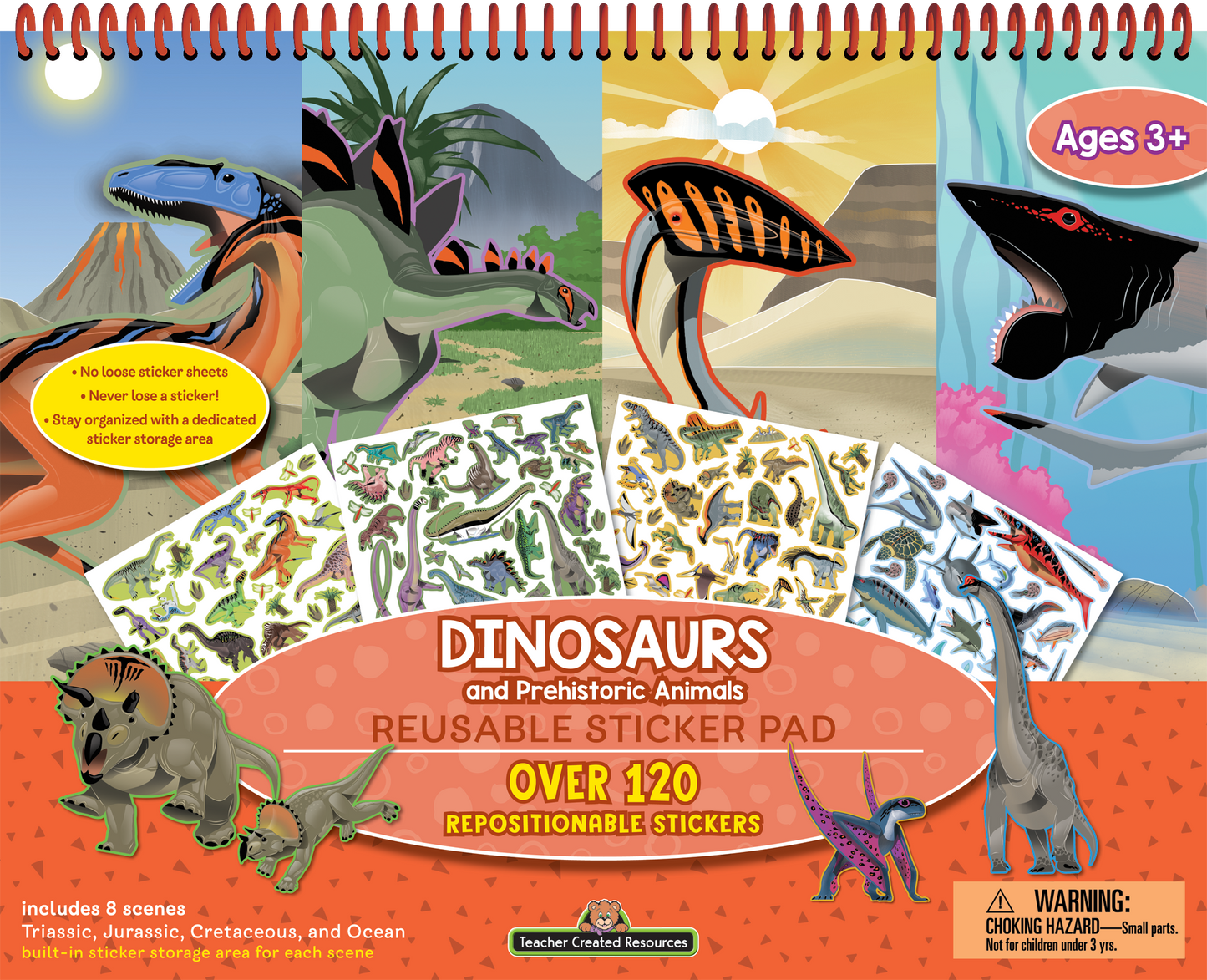 Dinosaurs and Prehistoric Animals Reusable Sticker Pad