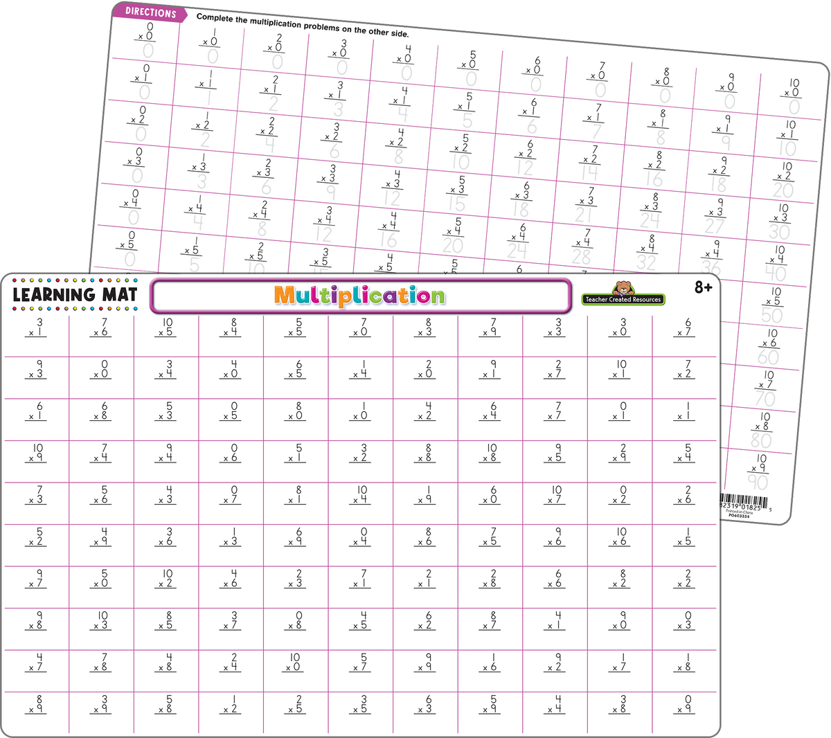 Algorithm Multiplication Mat Multiplication Learning Mat – McGregor's Teacher Supplies