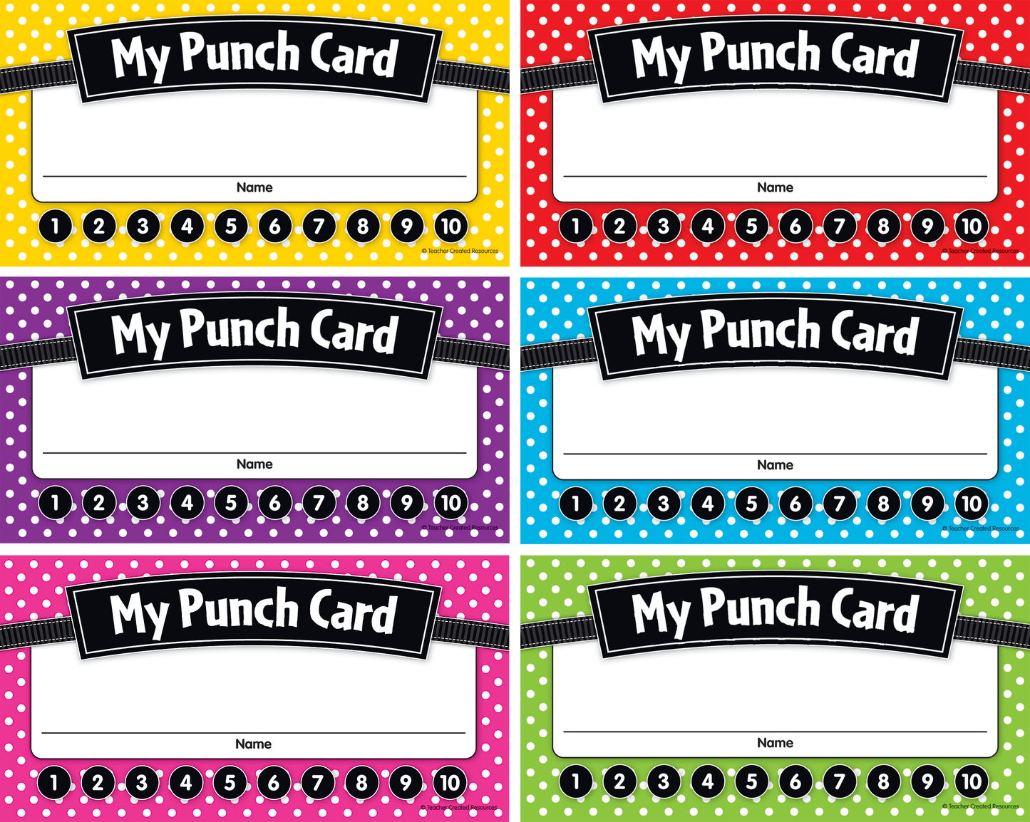 Polka Dots Punch Cards