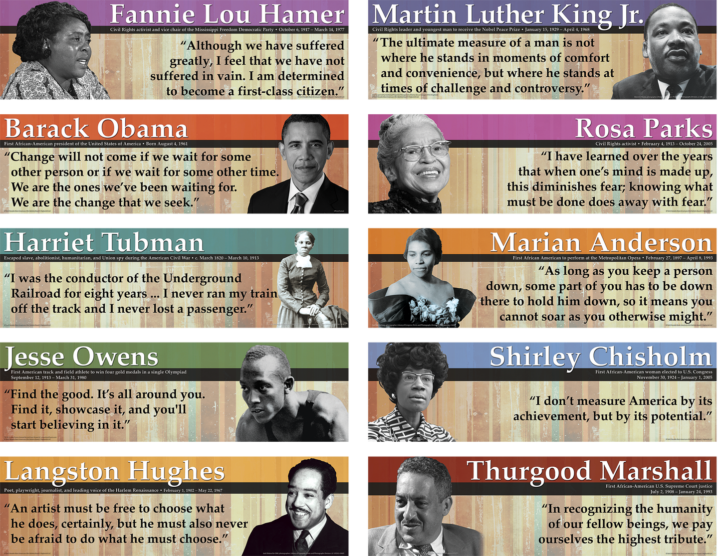 Notable Black Americans Mini Bulletin Board
