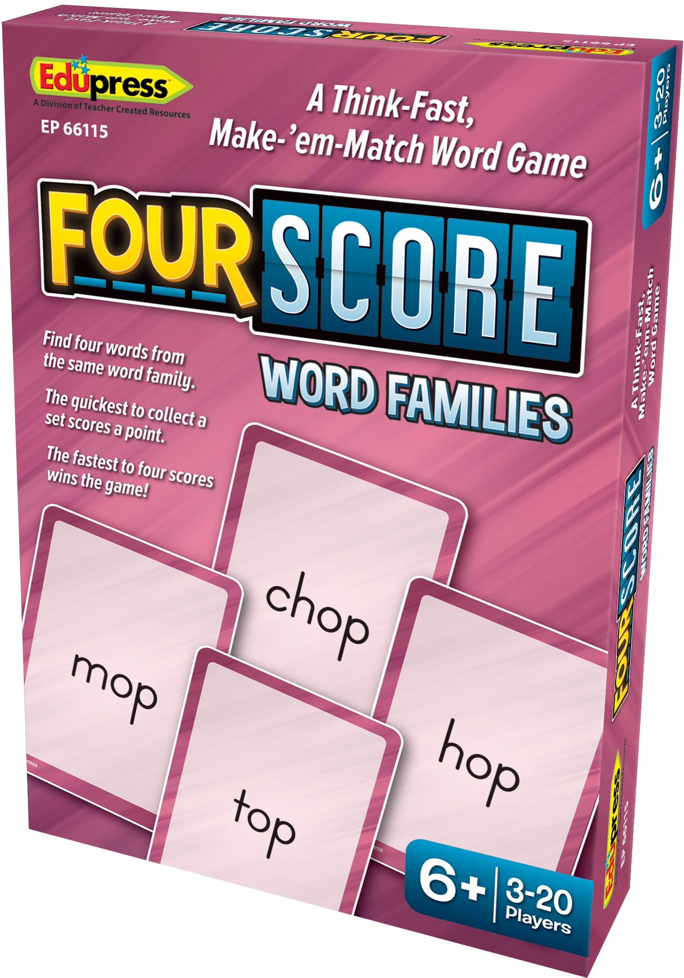 Four Score Card Game: Word Families
