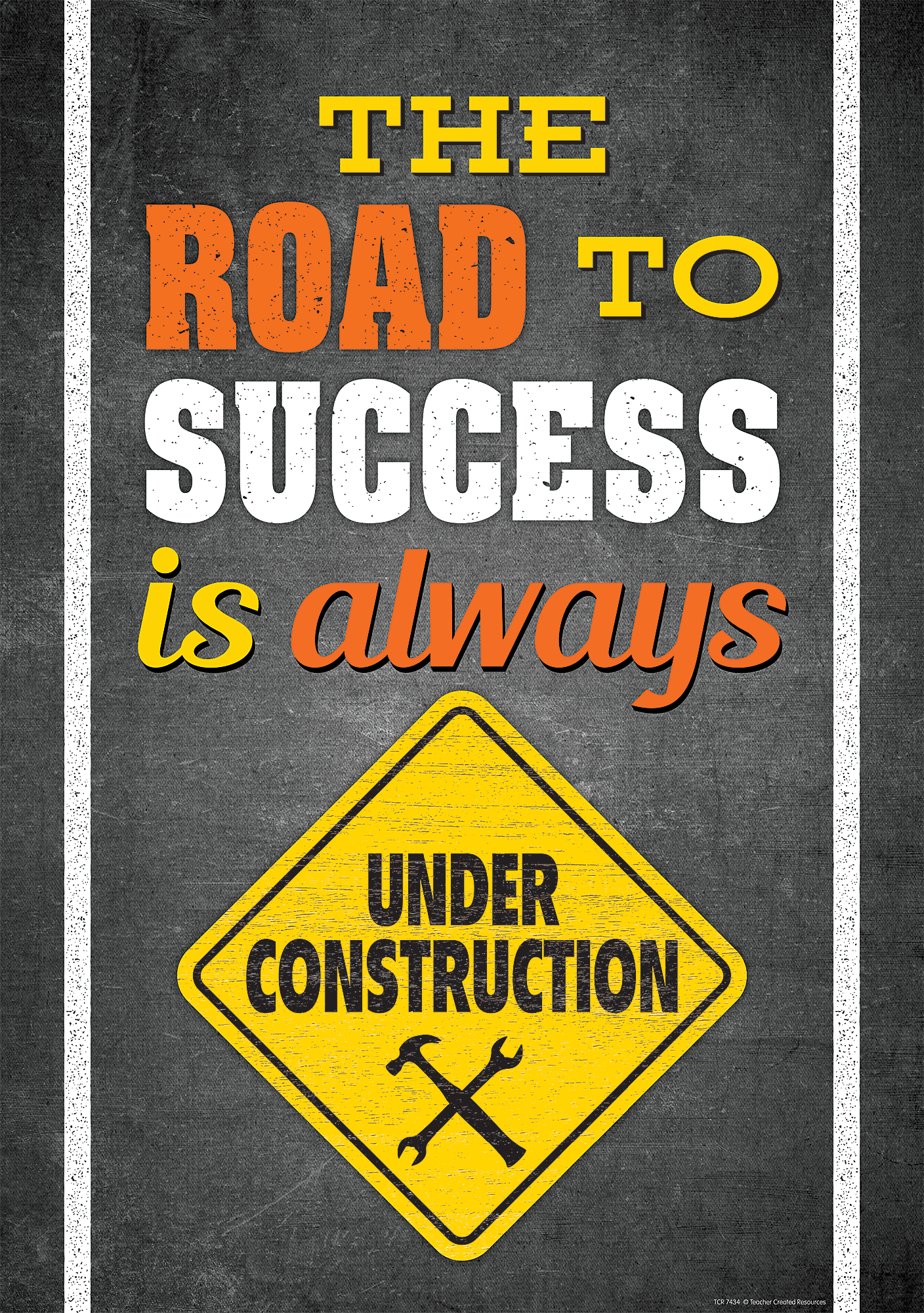 The Road to Success Is Always Under Construction Positive Poster