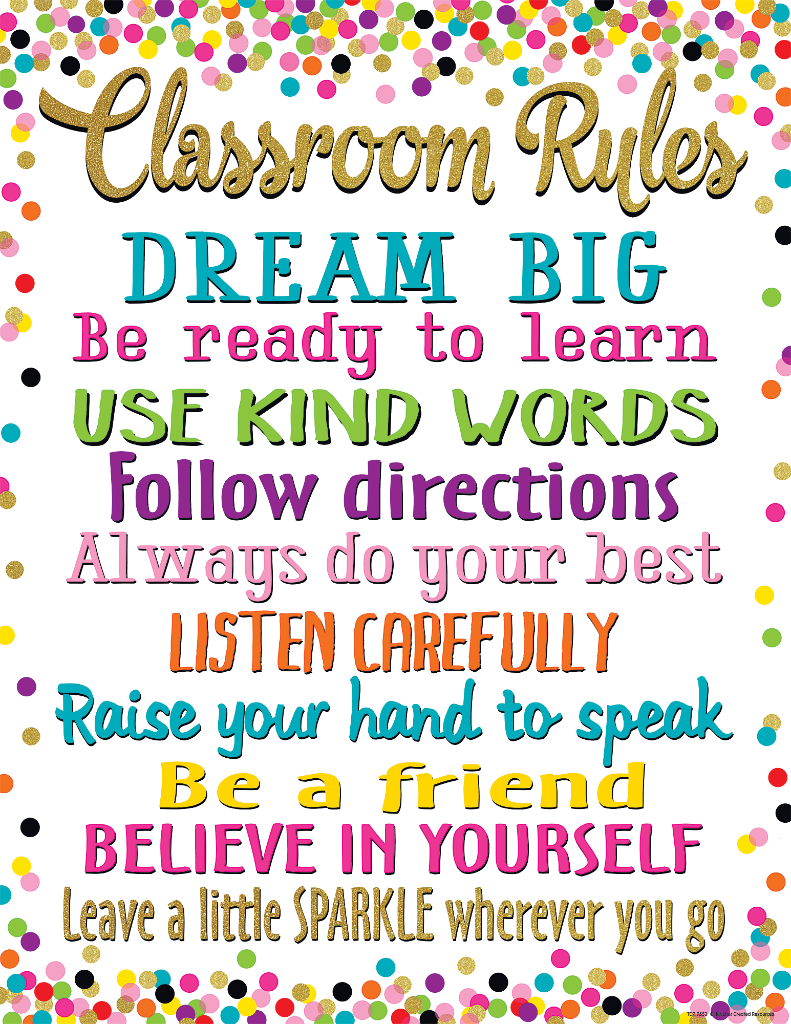 Confetti Classroom Rules Chart – McGregor's Teacher Supplies