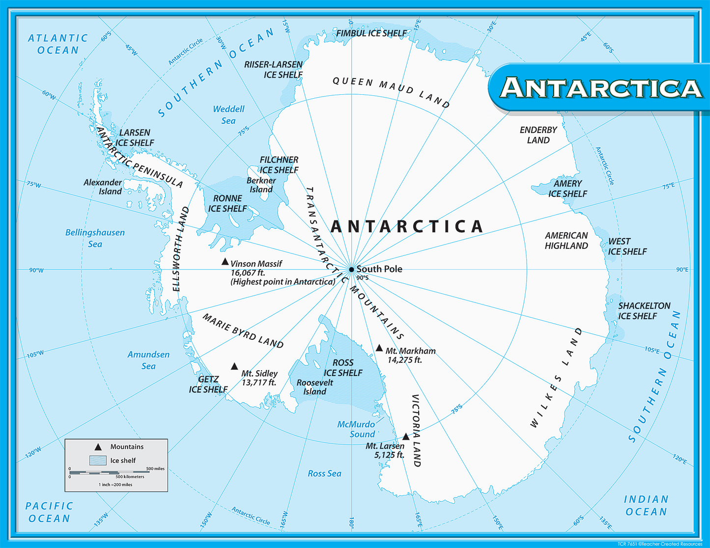 Antarctica Map Chart