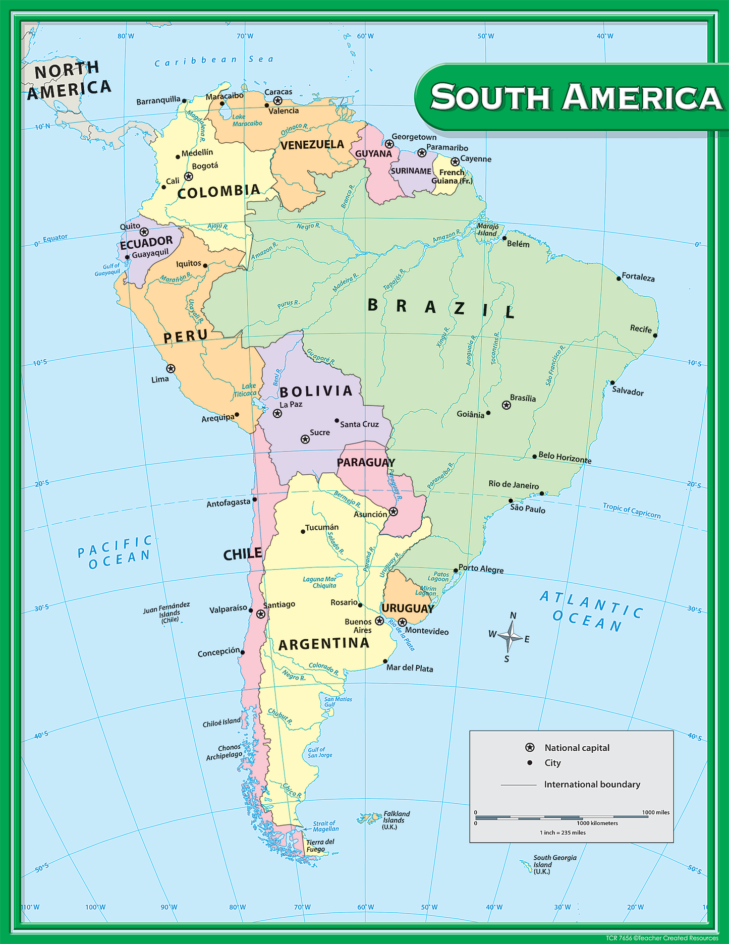 South America Map Chart