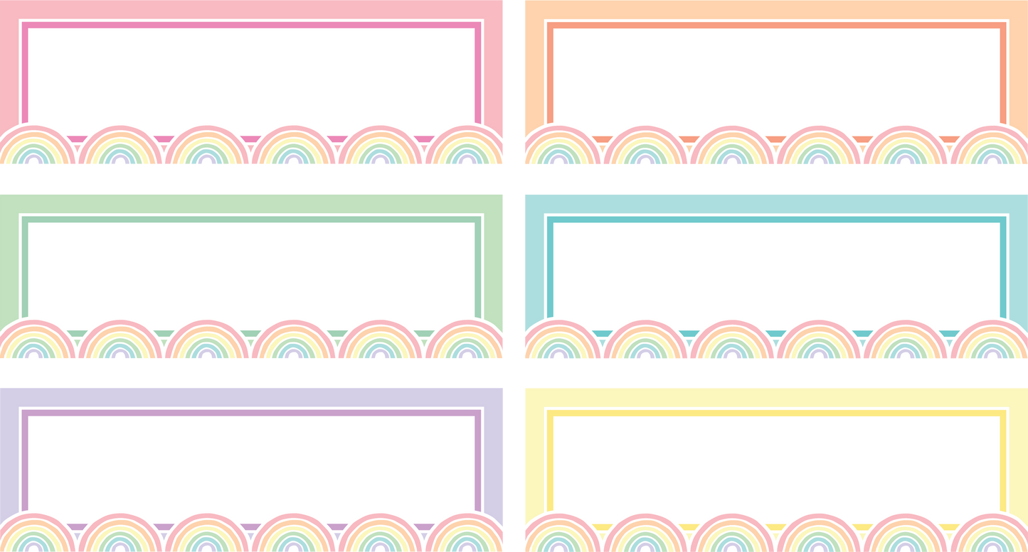 Pastel Pop Rainbow Labels Magnetic Accents