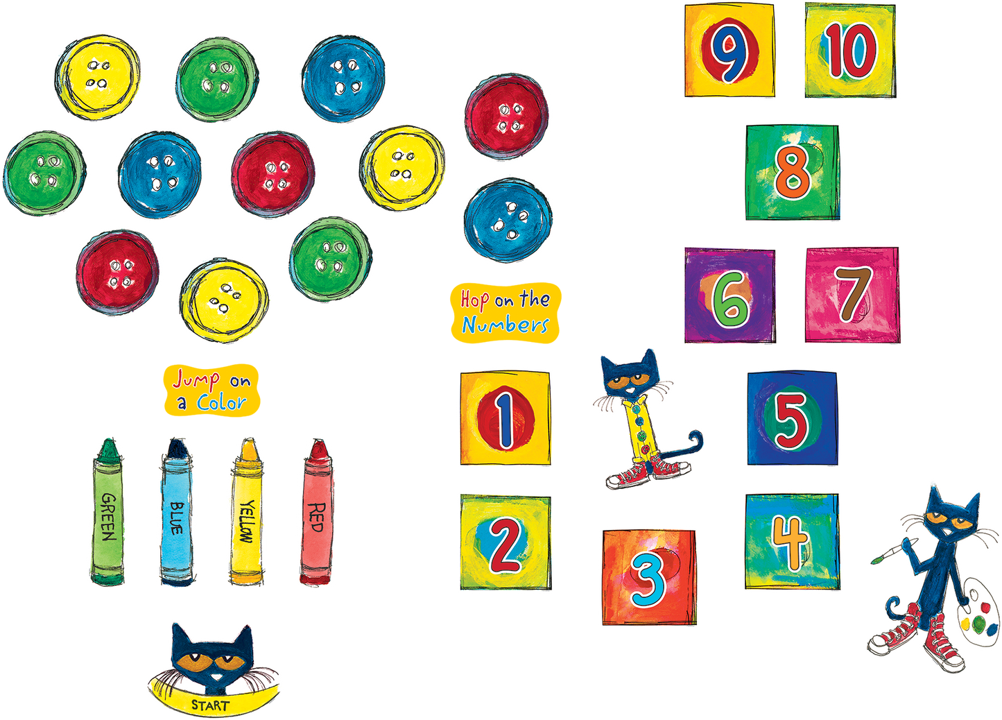 Pete the Cat® Numbers and Colors Sensory Path
