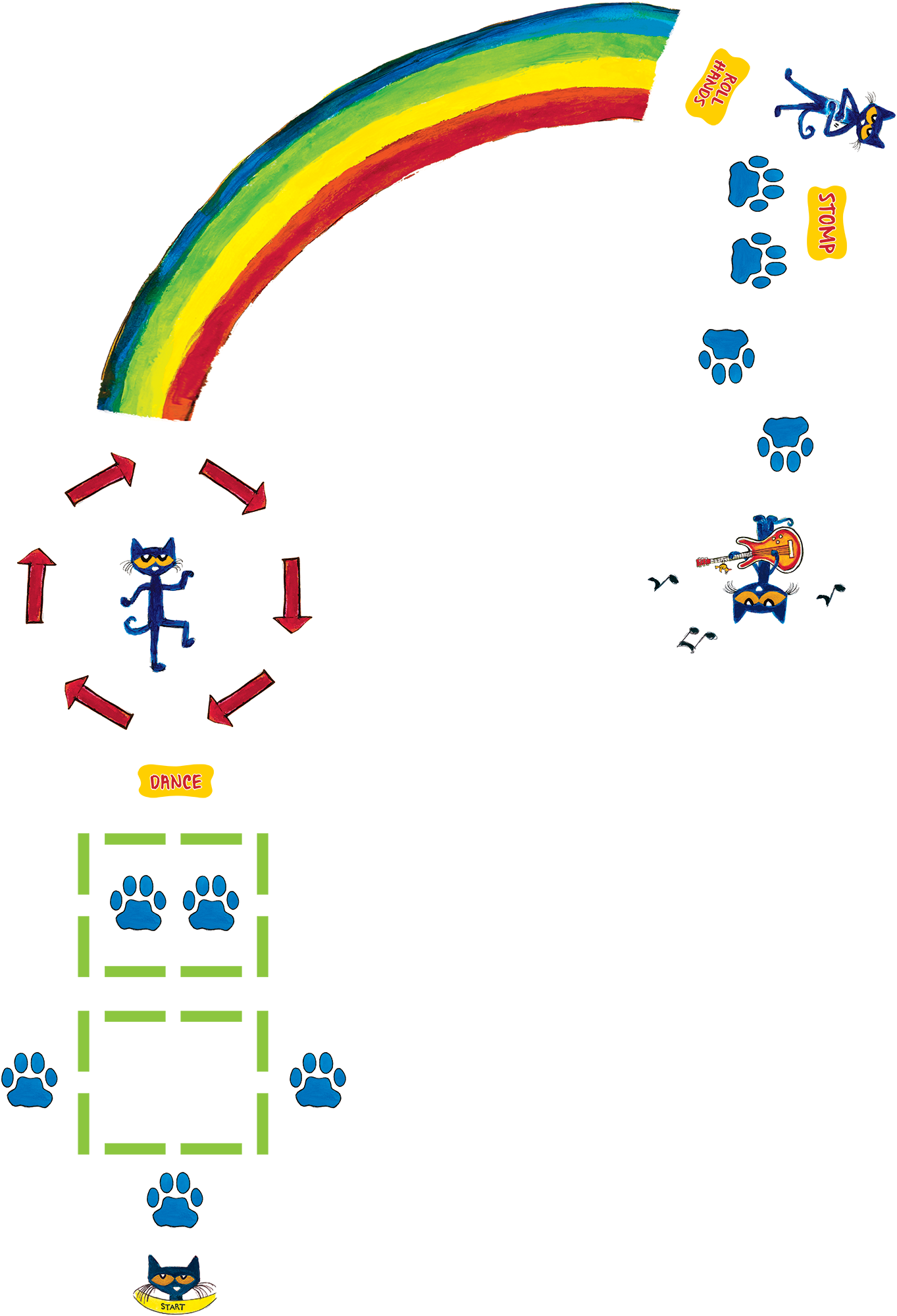 Pete the Cat® Rainbow Boogie Sensory Path