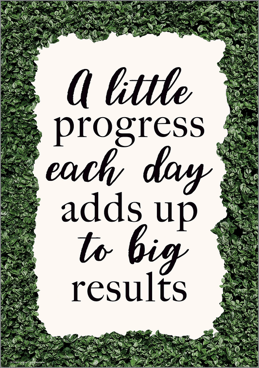 A Little Progress Each Day Adds Up to Big Results Positive Poster