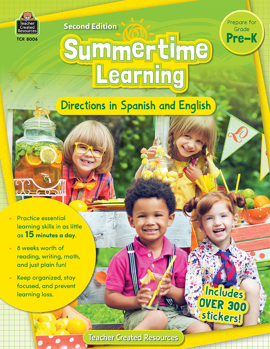 Summertime Learning: English and Spanish Directions, Second Edition (Prep. for PreK)