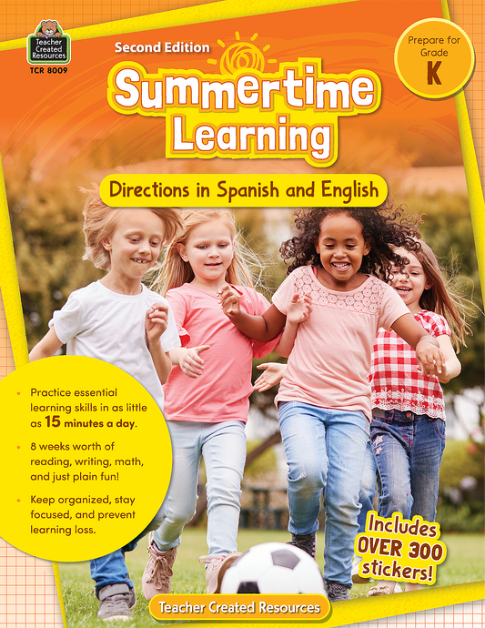 Summertime Learning: English and Spanish Directions, Second Edition (Prep. for Gr. K)