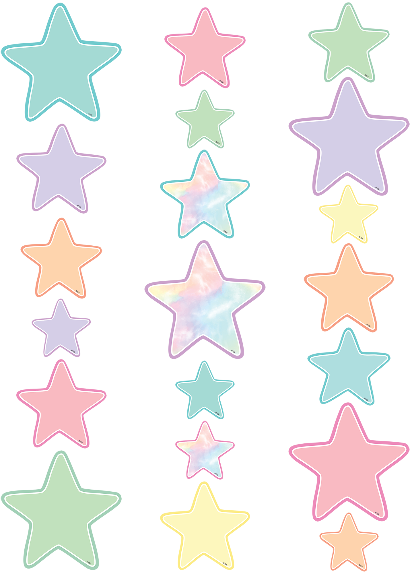 Pastel Pop Stars Accents Assorted Sizes McGregor's Teacher Supplies