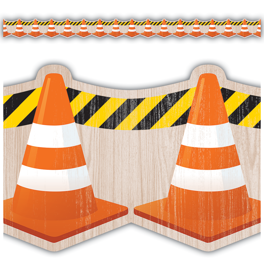 Under Construction Cones Die-Cut Border Trim