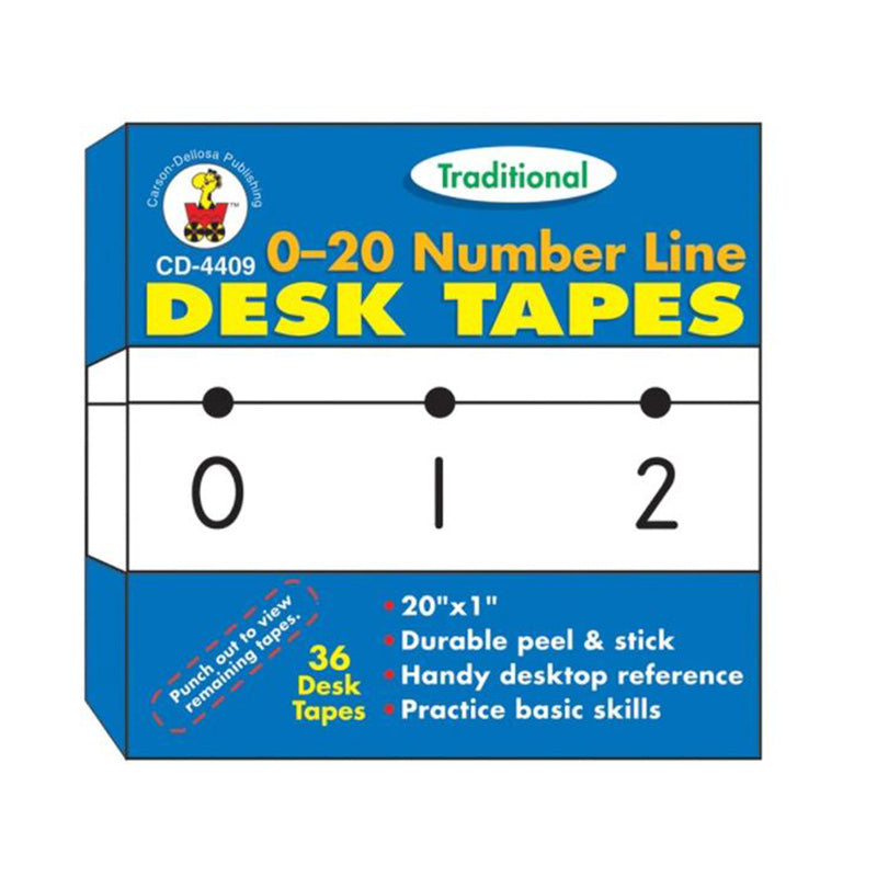 DESK TAPES TRADITIONAL NUMBER LINE McGregor's Teacher Supplies