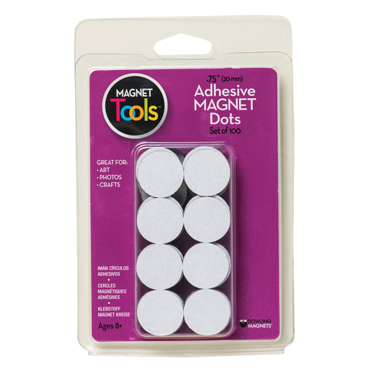 ADHESIVE MAGNET DOTS 3/4IN 100-PK