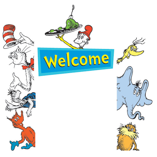 Go-Arounds® are a fun way to decorate around doors, windows, chalkboards, bulletin boards, archways and more. Each set features multiple characters that are designed with a flat edge on one side allowing the characters to appear as if they are peeking out of the display. 

8-piece set includes: 1 Welcome sign (measuring 21" x 7 3/4") and 7 die-cut character pieces (ranging in size from approximately 6" x 4" to 21" x 8 7/8")  .