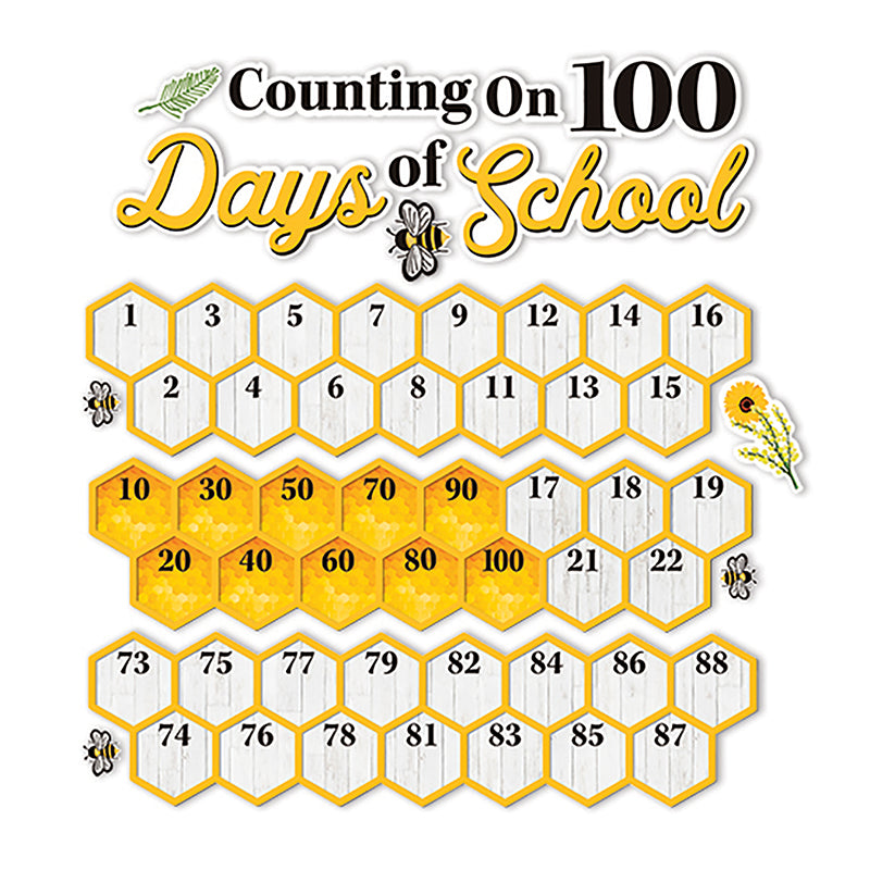 Celebrate 100 days of school with a 123 piece Eureka Mini Bulletin Board Set. Set Includes 8 Panels With: 6-piece "Counting on 100 Days of School" Header, 100 Counting Pieces that can be arranged in infinite ways, and 17 Decorative Pieces. Also great for use as a number line! 