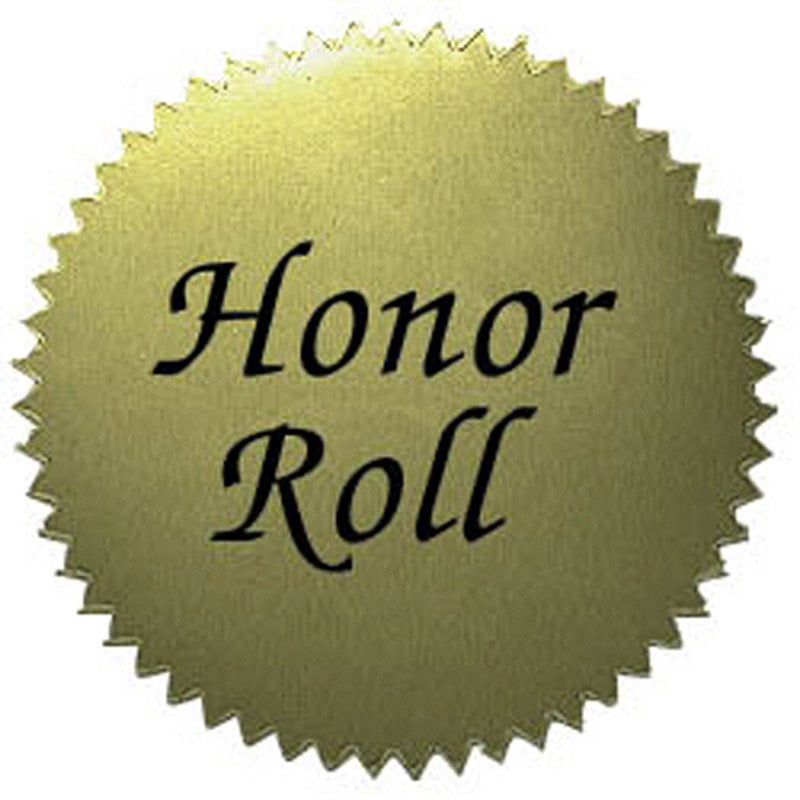 STICKERS GOLD HONOR ROLL 50/PK 2